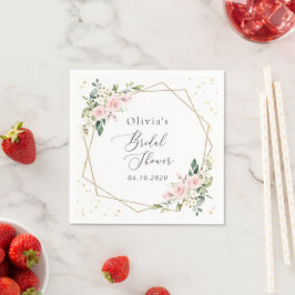Roze bloemen, witte bloemen, Boho, Vrijgezellenfee Servet