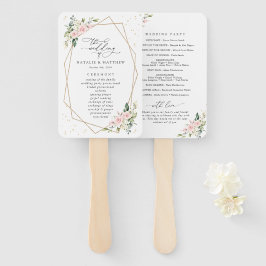 Roze bloemen, Witte bloemen, Boho, Weddenprogramma Handwaaier