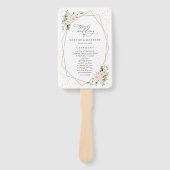 Roze bloemen, Witte bloemen, Boho, Weddenprogramma Handwaaier (Voorkant)
