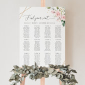 Roze bloemen, Witte bloemen, Boho, Zitplaatskaart Poster