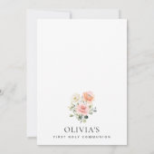 Roze Bloemen, Witte Bloemen, Eerste Heilige Commun Kaart (Achterkant)