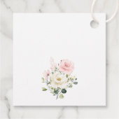 Roze bloemen, witte bloemen, groen, Baby shower Bedankjes Labels (Achterkant)