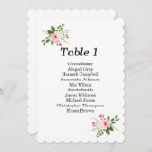 Roze bloemen zitgrafiek. Zomer tuin bruiloft Kaart (Voorkant / Achterkant)