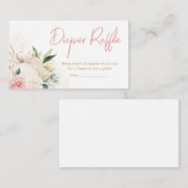 Roze Bloemen Zoete Kleine Pompoen Luier Raffle Informatiekaartje (Voorkant / Achterkant)