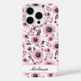 Roze Bloemen Zonnebloemen iPhone 16 Pro Hoesje