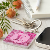Roze bloemenalfabet letter "E" en XO Sleutelhanger (Voorkant Rechts)