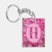 Roze bloemenalfabet letter "H" en XO Sleutelhanger (Voorkant Links)
