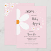 Roze bloemenaqiqah kaart (Voorkant / Achterkant)