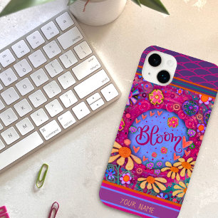  roze bloemenbloesemharten Inspirivity Name Case-Mate iPhone 14 Plus Hoesje