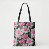 roze bloemenboho groen patroon draagtas (Voorkant)
