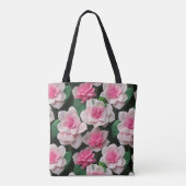 roze bloemenboho groen patroon draagtas (Achterkant)