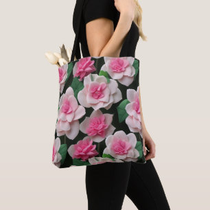  roze bloemenboho groen patroon draagtas