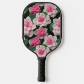  roze bloemenboho groen patroon pickleball paddle (Achterkant)