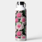  roze bloemenboho groen patroon waterfles (Voorkant)