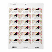 Roze Bloemenbruid & bruidegom retour adreslabel Etiket (Full Sheet)