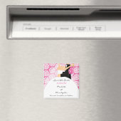 Roze Bloemenbruid & bruidegom Save The Date Magnet Magneet (Insitu (Vaatwasser))