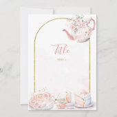 Roze Bloemenbruid om Vrijgezellenfeest Tea Party t Kaart (Voorkant)