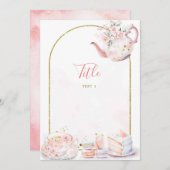 Roze Bloemenbruid om Vrijgezellenfeest Tea Party t Kaart (Voorkant / Achterkant)