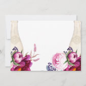 Roze bloemenchampagne Wie ben ik Vrijgezellenfeest Kaart (Achterkant)