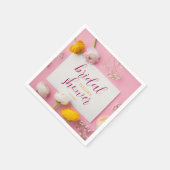 Roze Bloemendecor Bruiloftsfeest Servet (Hoek)