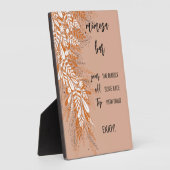 Roze bloemendecor mimosa bar tafel sign plaque fotoplaat (Zijkant)