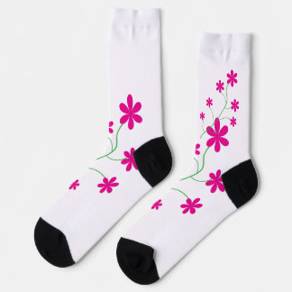 Roze bloemendessin bemande sokken Cute botanische