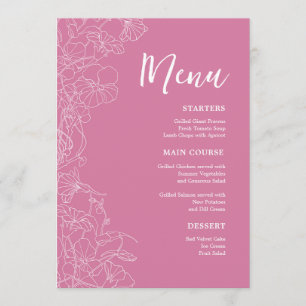 Roze Bloemendiner Menu