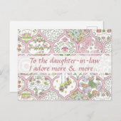 roze bloemendochter-in-law Moederdag Briefkaart (Voorkant / Achterkant)