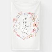Roze bloemendochterdoop spandoek (Verticaal)