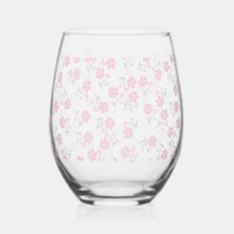 Roze Bloemendrinkservies Set