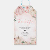 Roze Bloemengroen Kleine pompoen Favor Tags Cadeaulabel (Voorkant)