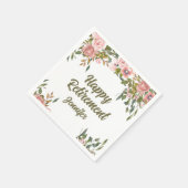 Roze Bloemengroen Rustiek Boho Happy Retirement Servet (Hoek)