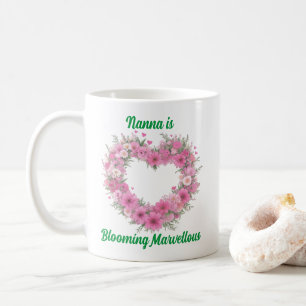 Roze Bloemenhart gepersonaliseerd Koffiemok