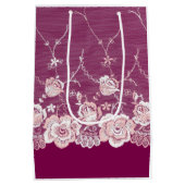 Roze Bloemenkant Medium Cadeauzakje (Achterkant)