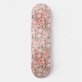 Roze  Bloemenkant Skateboard (Voorkant)