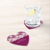 Roze Bloemenkraag Bruidsdouche Kartonnen Onderzetters (Insitu)