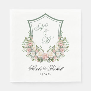 Roze bloemenkroon servet