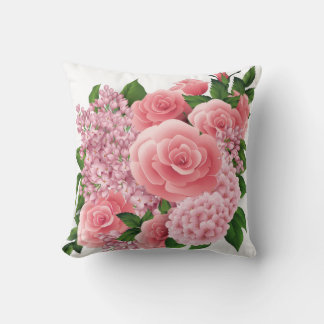 Roze bloemenkussen | Worpkussen 40x40 cm Kussen