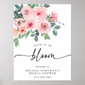 Roze Bloemenliefde is in bloei Vrijgezellenfeest w Poster (Voorkant)