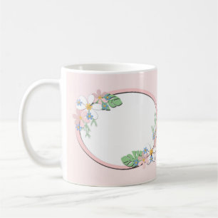 Roze bloemenlijst om de kinder lente leuke koffiemok