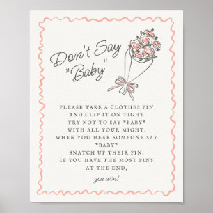 Roze Bloemenmarkt Frisse Bloemen Niet Zeggen Baby Poster
