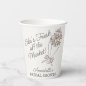 Roze Bloemenmarkt Verse Bloem Bruidsdouche Papieren Bekers (Achterkant)