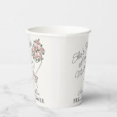 Roze Bloemenmarkt Verse Bloem Bruidsdouche Papieren Bekers (Rechts)