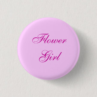 Roze Bloemenmeisje Button
