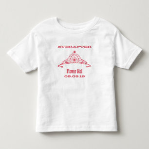 Roze Bloemenmeisje Tiara Ever After Bruiloft Kinder Shirts