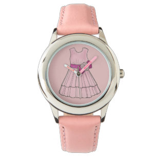 Roze Bloemenmeisje Weddenschap Pageant Horloge