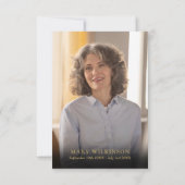 Roze Bloemenmonument Viering van het Leven Foto Bedankkaart (Achterkant)