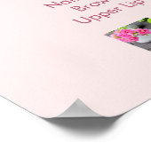 Roze bloemennagelsalon Prijslijst Menu Poster (Hoek)