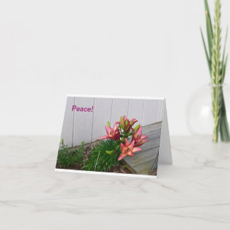 Roze bloemennotecard kaart