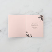 roze bloemenpauw bruiloft dank u bedankkaart (Binnen)